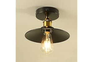 Maichis 12V RV Vintage Ceiling Light with E26 Bulb, 3000K Warm White LED Fixture, On/Off Switch, Easy Installation for RV, Motorhome, Camper, Boat