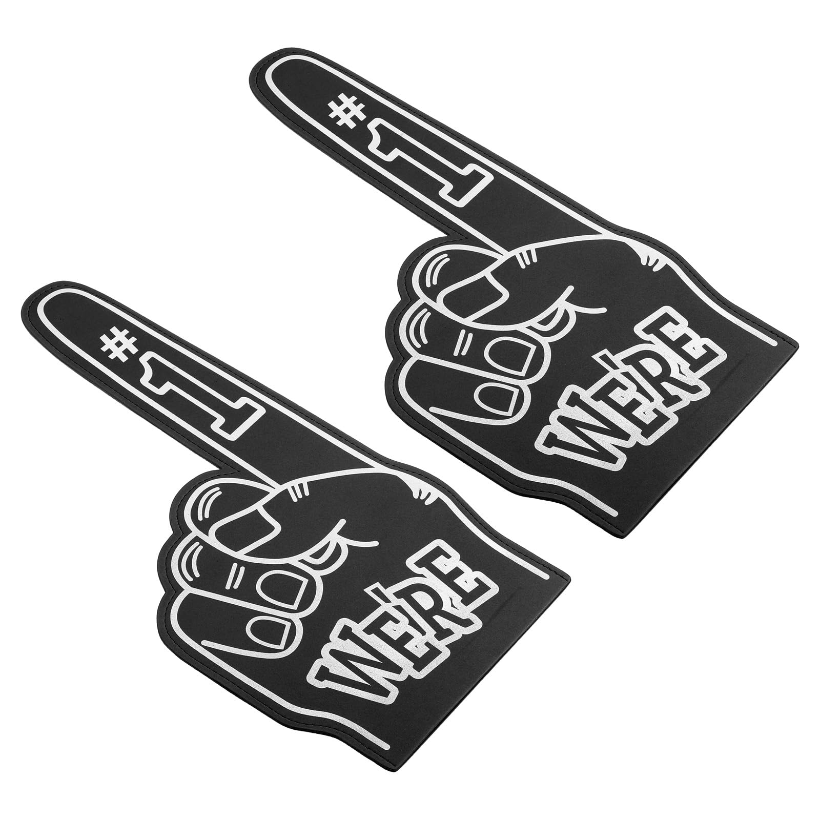 PATIKIL 18 Inch Giant Foam Finger, 2Pcs We Are #1 EVA Foam Hand Cheerleading Vibrant Color for Celebration Pom Poms Sports Events Spirit Games Party, Black