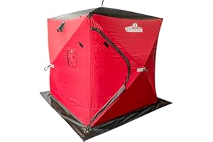 THUNDERBAY Ice Cube 2-4 Man Portable Ice Shelter, 24/34 Square Feet of Fishable Area, Portable 2-3 Person Ice Shanty