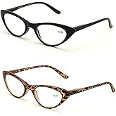 V.W.E. 2 Pairs Deluxe Female Cateye Vintage Reading Glasses Women Readers