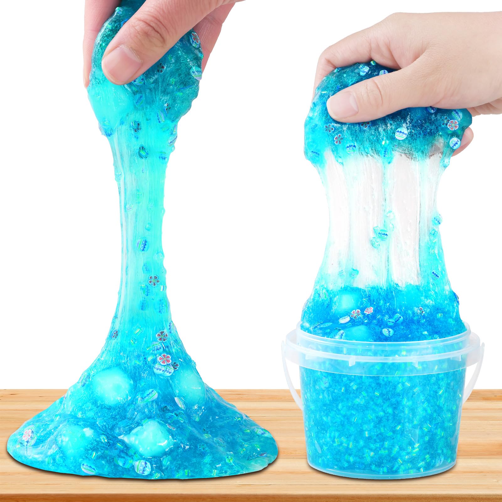 Newest Glimmer Slime Crunchy, Blueberry Sugar Blitz Slime kit for Girls,Super Soft and Non-Sticky, Birthday Gifts Party Favors
