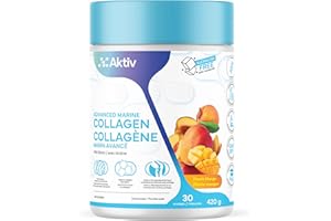 AKTIV Advanced Marine Collagen Powder with Biotin & Hyaluronic Acid | Peach Mango | Sucralose-Free | Skin, Hair, Nail & Joint