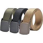 Fierce Military Nylon Style Belt,Tactical Belt, Riggers Belts for Men andWomen, 1.5Inch No Holes Quick Release Heavy Duty Tactical Belt for Men and Women Belt for Cargo Pants 3Pack