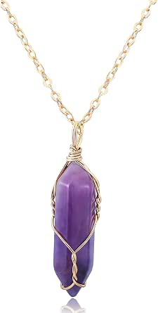 Point Crystal Amethyst Genuine Gemstone 