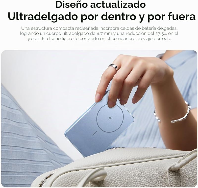 Super Slim Magnetic Power Bank 5000 Negro