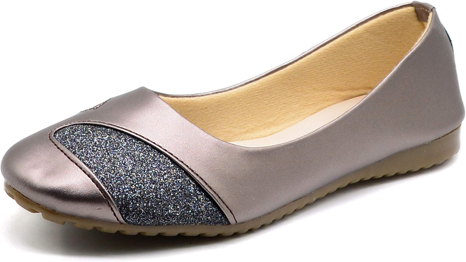 Women's Gun Metal Embellished Ballerinas | Flat Shoes | Bellies | Belly Shoes- 3 (FT6010C1S3)