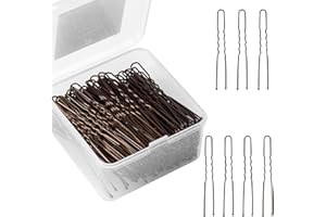 PURPLESKY Bobby Pins, 200pcs Bobby Pins Brown Hair, Bobby Pins U Shaped Hair Pins 2.4 inch, Buns Decorative Bobby Hair Pins for Women with Storage Box