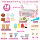 Dreamon Wooden Ice Cream Set 38 Pcs Kids Role Play Toy Gift 3-7 view 2