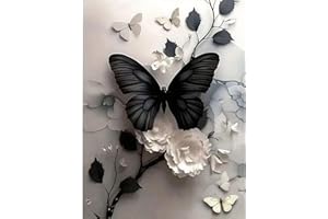 WUSARPLY Butterfly Stamped Cross Stitch Kits - Flowers Needlepoint Counted Cross Stitch Kits for Beginners Adults Flowers Patterns Dimensions Needlecrafts Embroidery Kits Arts and Crafts