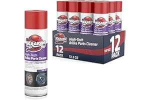 KRAKEN BOND Non-Chlorinated Brake Parts Cleaner Spray, Instant Removal, Fast Drying, 12.3fl oz - 12 Pack