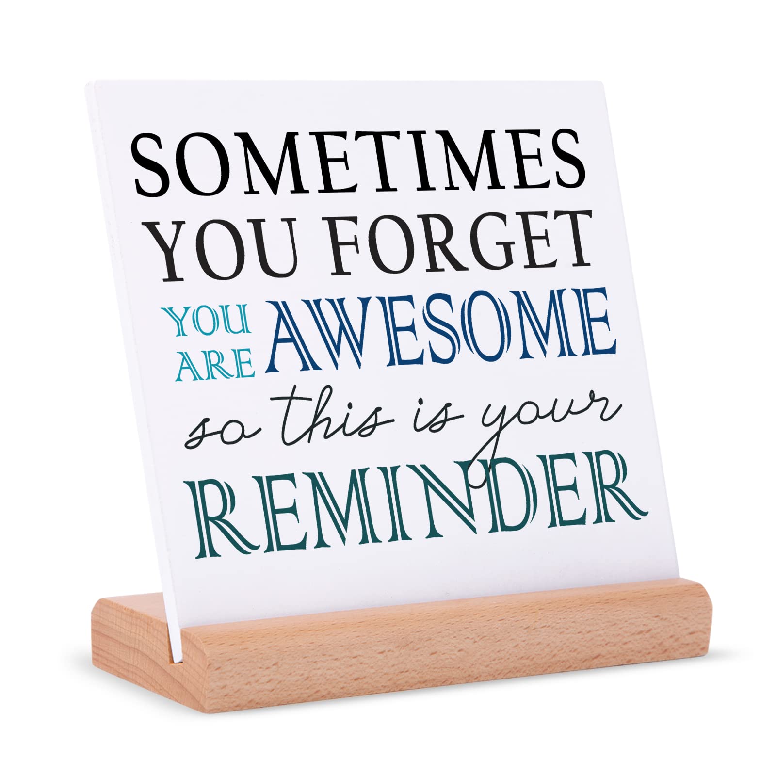Niyewsor Gifts for Women Men - You Are Awesome Inspirational Gifts for Employees Coworker Friends, Friendship Gift, Thank You Gift, Motivational Gift Plaque with Wooden Stand
