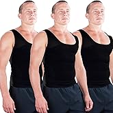 Esteem Apparel 3-Pack Original Men's Compression Shirt to Hide Gynecomastia Moobs Abs Chest Stomach Slimming Shapewear