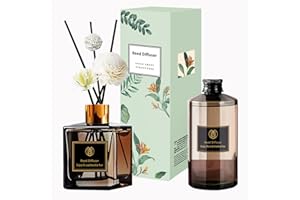 GONJAHON Reed Diffuser Set Fragrance Scent Aroma Perfume Oils Refill Rattan Ticks Air Freshener Aromatherapy for Room House Kitchen Bedroom Bathroom Office Hotel Decor Gift (Westin White Tea)