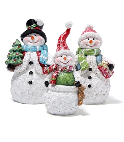 Figurine Bonhomme De Neige Noël En Résine - Décoration Rustique Blanche Pour Table, Cheminée