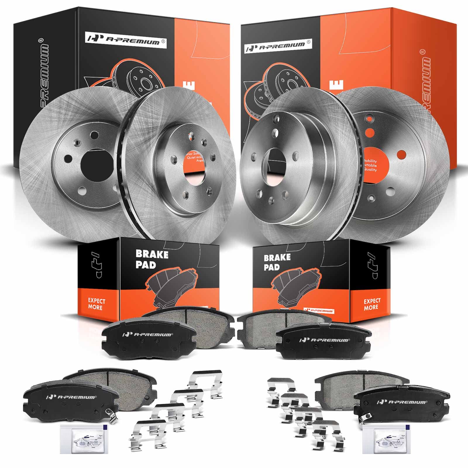 Photo 1 of A-Premium Front and Rear Vented Disc Brake Rotors + Ceramic Pads Kit Compatible with Select Chevy and GMC Models - Equinox, Terrain 2010-2017, 12-PC Set