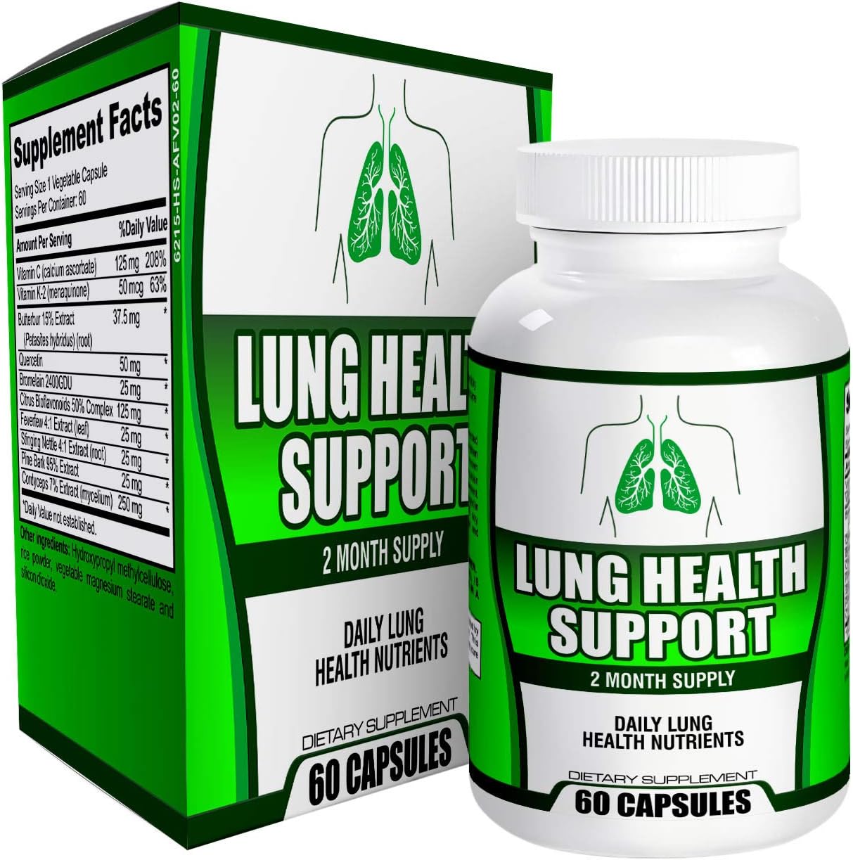 All-in-1 Lung Health Support Cleanse Supplement - Vitamins - Pills - Natural Lung Supplements - 60 Capsules: Health & Personal Care
