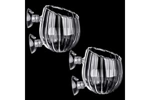 Dannisly Holder Shrimp Fish Tank, 2X Glass Plant Aquatic Pots, Aquarium Plant Holder,Shell Shape Mini Waterweed Gardening Cup with 4X Suction Cups for Aquarium Aquascape Decoration