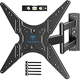PERLESMITH TV Wall Mount for Most 26-55 Inch TVs with Swivel & Extend 18.5 Inch - Wall Mount TV Bracket VESA 400x400 Fits LED, LCD, OLED, 4K TVs Up to 88 lbs - with Bubble Level, Cable Ties