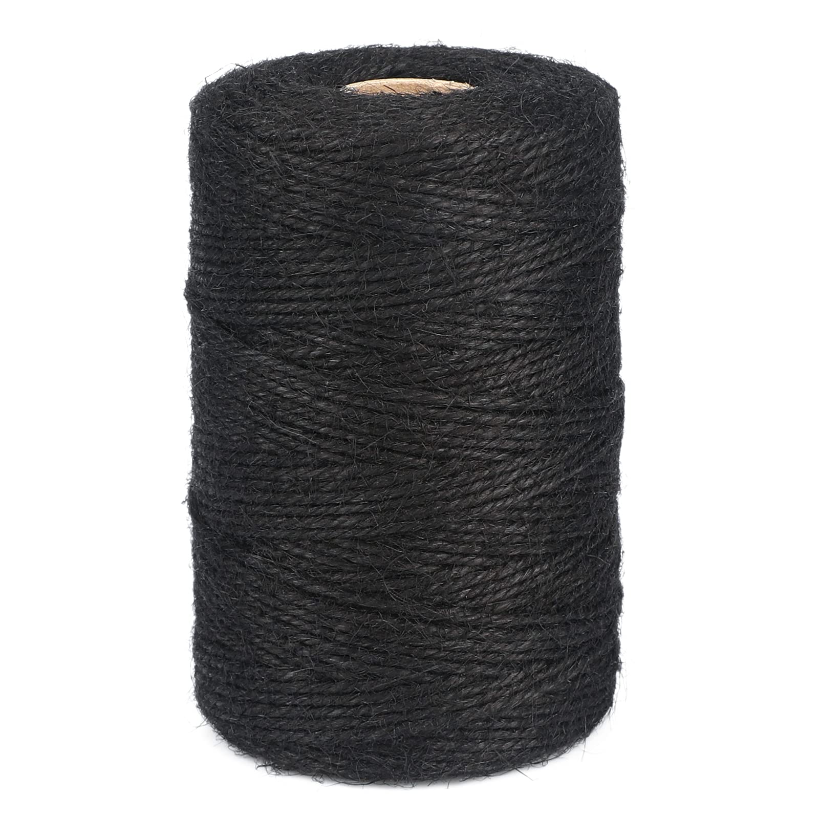 KINGLAKE Black String Twine, 200m 2mm Jute Garden Twine Craft String for Crafts, Gift wrapping,Gardening,Packing,Christmas Decoration