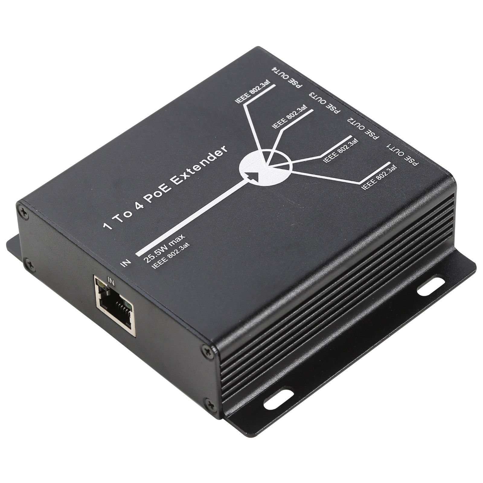 UHPPOTE 10/100M 4 Ports PoE Extender Up to For Network AP IP Camera Telephone Equipment