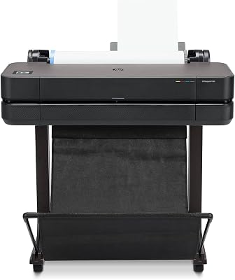 DesignJet T630 Stampante per Grandi Formati da 61 cm 5HB09D, Formati supportati da A4 ad A1, velocità 76 Pagine A1 all’Ora, Gigabit Ethernet, USB, Wi-Fi, Garanzia 1 Anno, Edizione 2025, Nero
