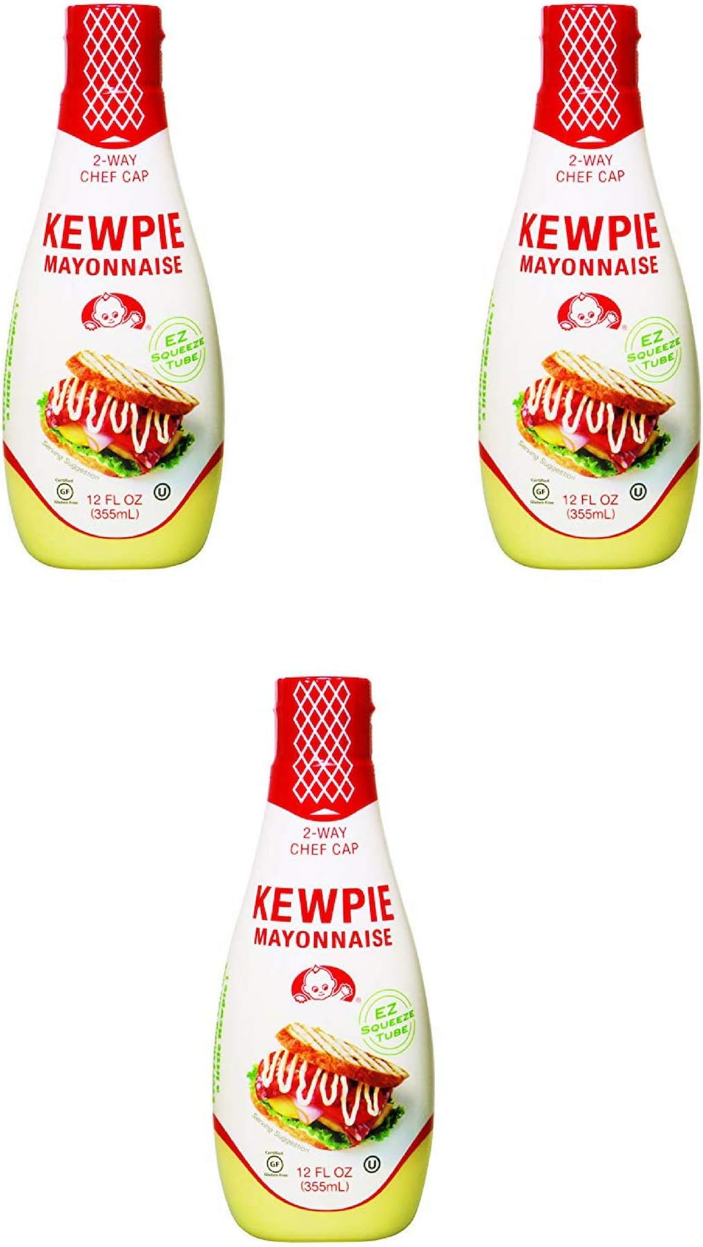 Kewpie Squeeze Mayonnaise, 12 Ounce (Pack of 3)