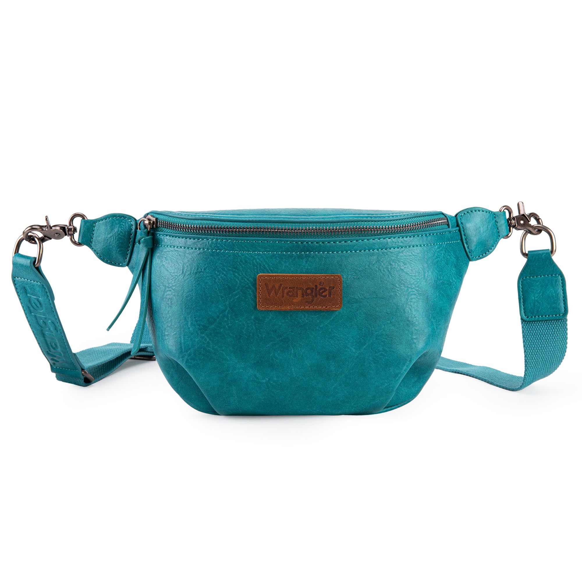 Wrangler Large Fanny Packs for Women Waist Bag Travel Belt Bags Crossbody Sling Purse Torquise