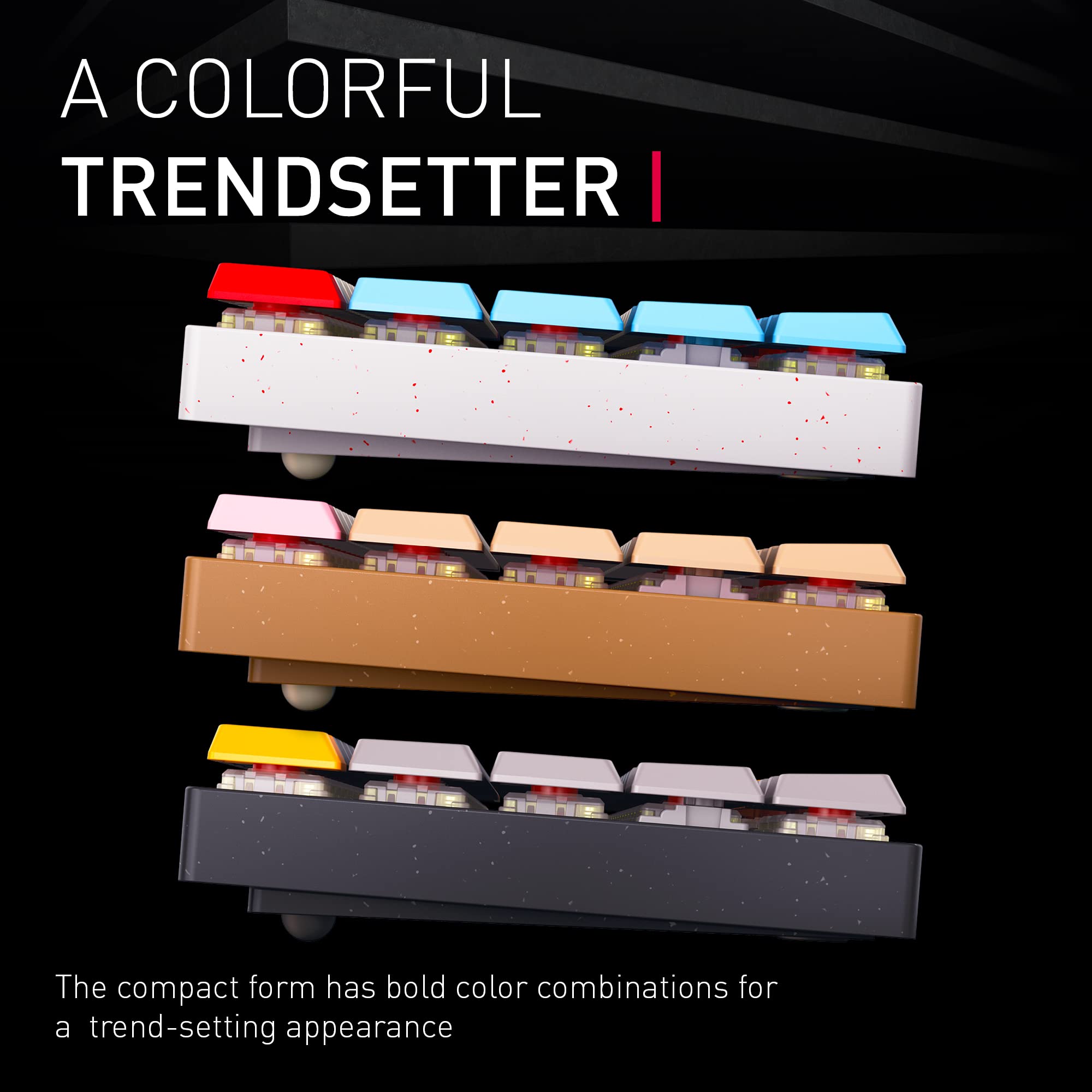 Cherry MX-LP 2.1 Compact Wireless Gaming Keyboard. RGB MX Silver Speed Switches. RGB Lighting Low-Profile MX Precision switches. 65% Size. 68 Keys. (Black & Orange)