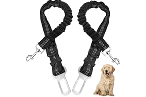 2 Pcs Dog Seat Belt for Car for Audi A4 2014–2025, Bungee Retractable Dog Car Seat Belt Tether Adjustable Safety Harness Rest