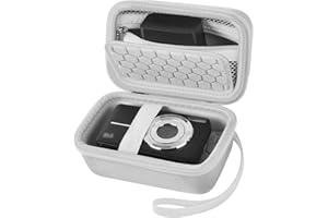 Comecase Digital Camera Carrying Case Compatible with CAMKORY/for VAHOIALD/for Canon PowerShot G7X/ for Kodak Pixpro/for Sony DSCW800 Compact Small Camera Storage Bag for Boys Girls Kids (White)
