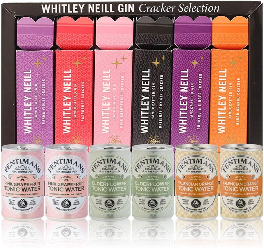 Whitley Neill Gin Christmas Cracker Gift Set with 6 Fentimans Tonic