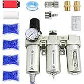 3/4" NPT Industrial Grade 3 Stage Air Drying System, Air Compressor Water Separator System Filter Oil Water Separator Dryer for Plasma Cutter and Paint Spray,Auto Drain