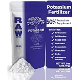 RAW Potassium Fertilizer - Water Soluble High Potassium for Plants, 8 oz | Fertilizer for Garden Use and Vegetable Cultivation - Bloom &amp; Fruiting Plant, Hydroponic and Greenhouse Production