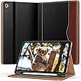 OKP Case for Samsug Galaxy Tab A9+ Plus 11 inch 2024(SM-X210/X216/X218), PU Leather Folio Cover with Multi-Angle Stand//Pen Holder, Auto Wake/Sleep Case for Galaxy A9+ 11" Tablet (Black+Brown)