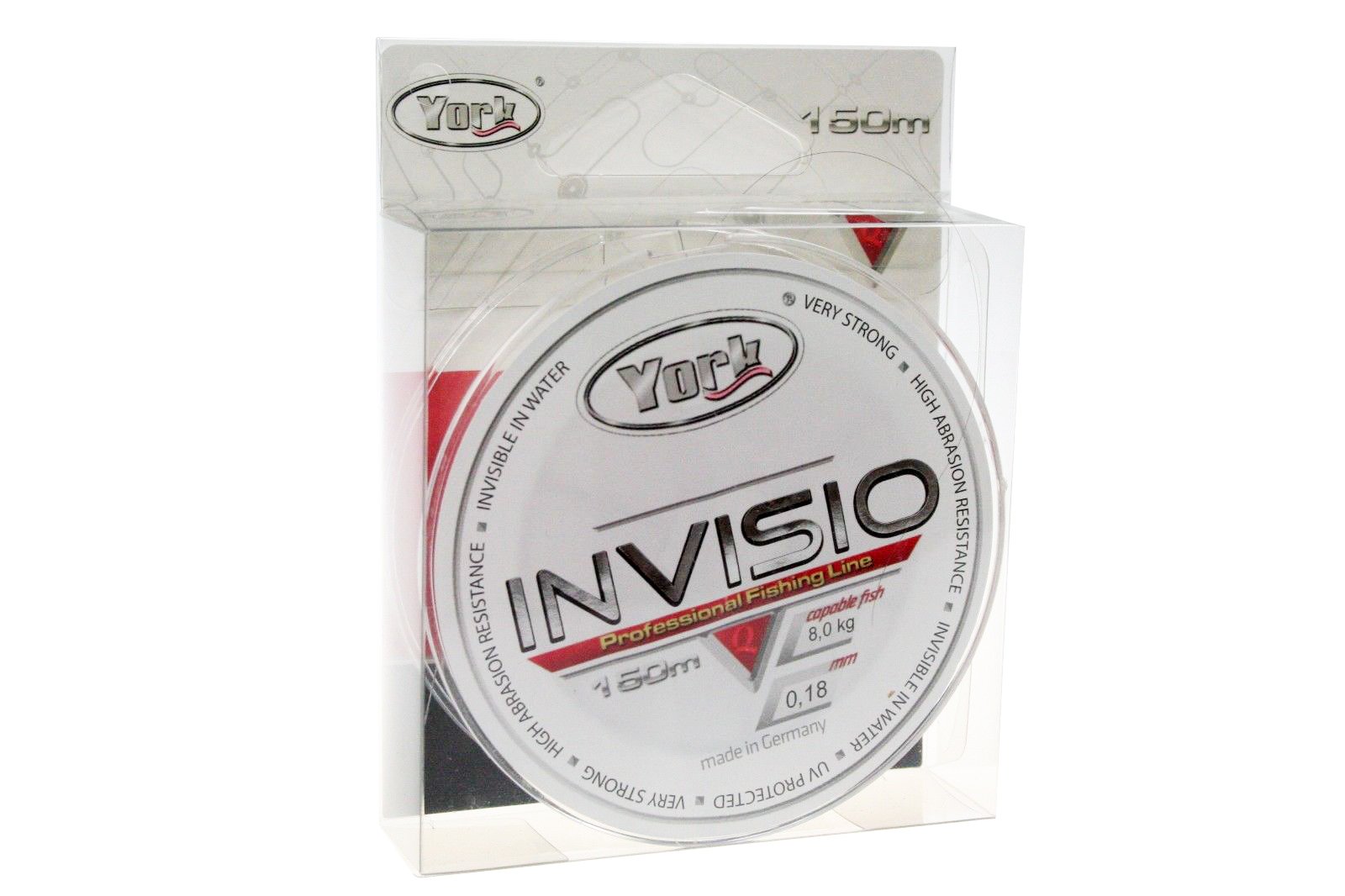 YORK Invisio Fishing Line 150 m Reel 0.14 mm - 0.40 mm Monofilament Line Fluorocarbon Coated