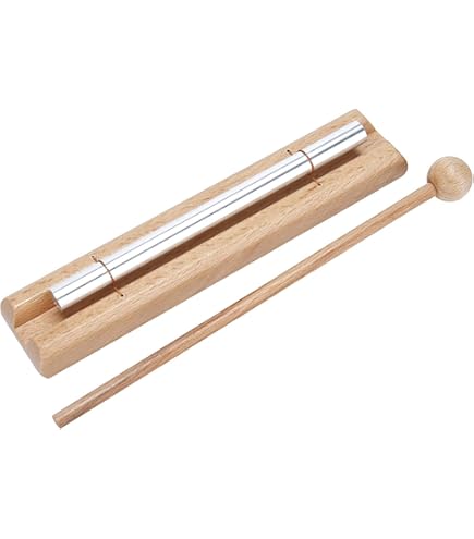 Carillón De Mano De Madera Y Aluminio - Instrumento De Sonido Claro, Para Meditación, Yoga O Aula, Incluye Mazo