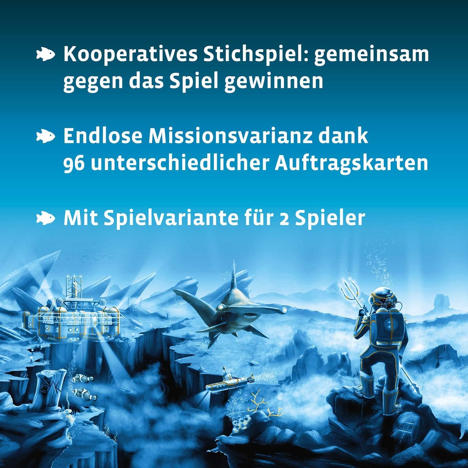 Kosmos 680596 Die Crew - Mission Tiefsee, kooperatives Kartenspiel, für 3 bis 5 Spieler, mit Variante für Zwei Personen, Nachfolger zum Kennerspiel des Jahres 2020 Die Crew 3
