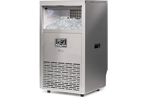 Deco Chef Commercial Ice Maker 99lb Every 24 Hours 33lb Storage Capacity Stainless Steel Great for Hotels, Restaurants, Bars, Homes, Offices Includes Connection Hoses and Ice Scoop