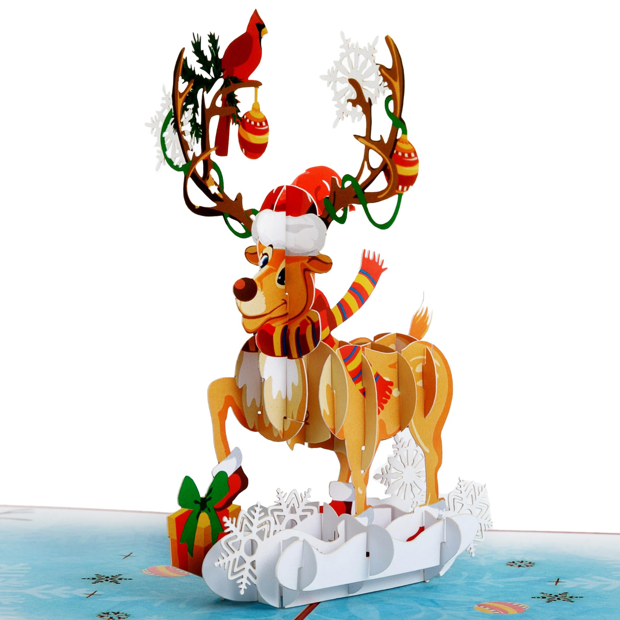 HAPPY GIFTERS Christmas Reindeer Pop Up Cards - 3D Greeting Pop Up Cards - Xmas Gifts Pop Up Card - Christmas Cards For Family Members - Niece and Nephew Christmas Card