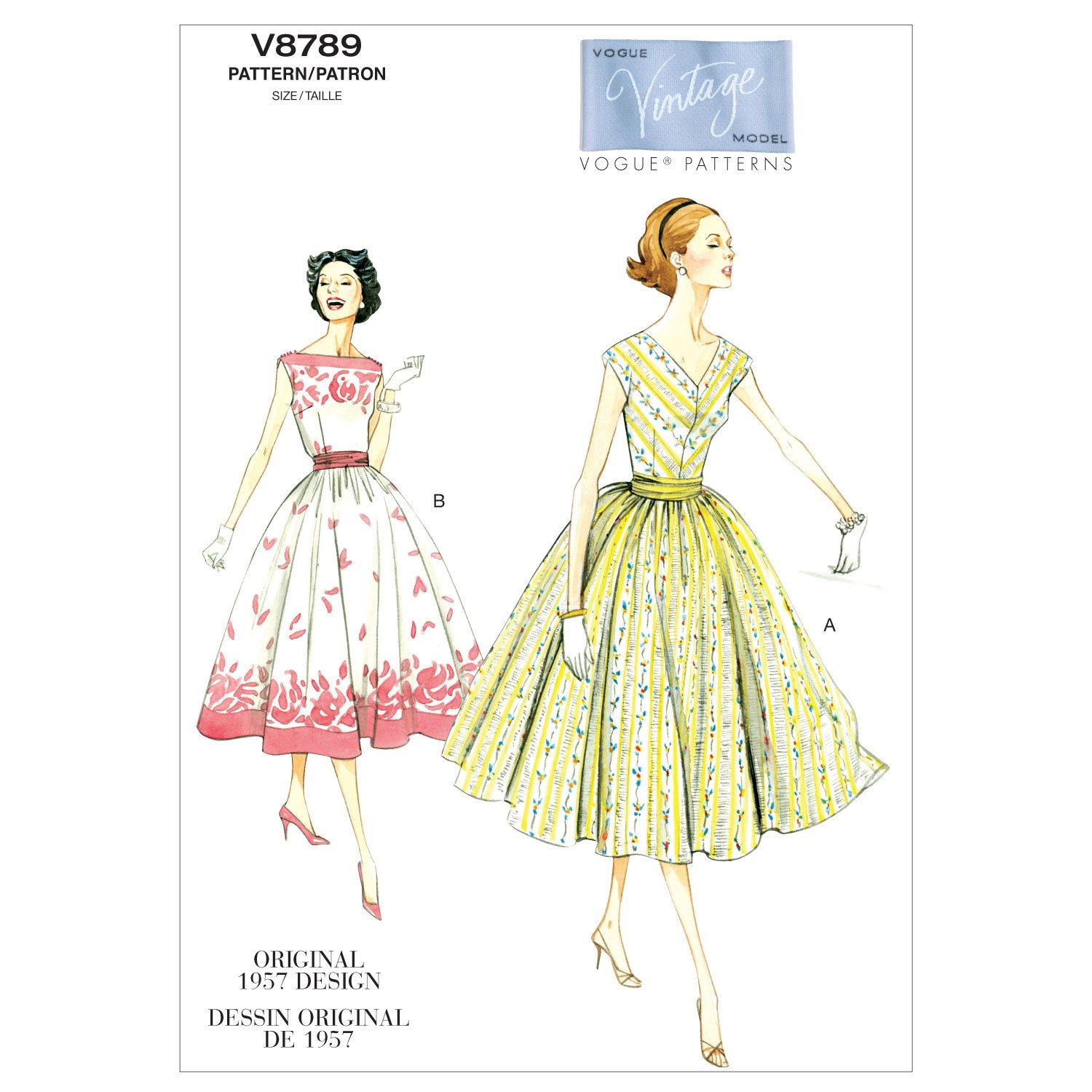 Vogue Patterns V8789 Size E5 14-16-18-20-22 Misses'/ Misses' Petite Dress and Cummerbund