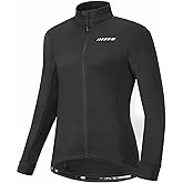 qualidyne Women's Thermal Cycling Jersey Long Sleeve Winter 3 Pockets Bike Fleece Jackets Windproof Biking Coat Cold Weather
