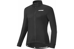 qualidyne Women's Thermal Cycling Jersey Long Sleeve Winter 3 Pockets Bike Fleece Jackets Windproof Biking Coat Cold Weather