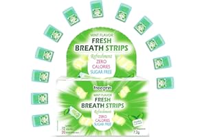 Breath Strips Fresh Mint Flavor,Individual Packs 12×20-Strip Packs,Portable Pocket-Sized Oral Care Mouth Freshener,Sugar Free