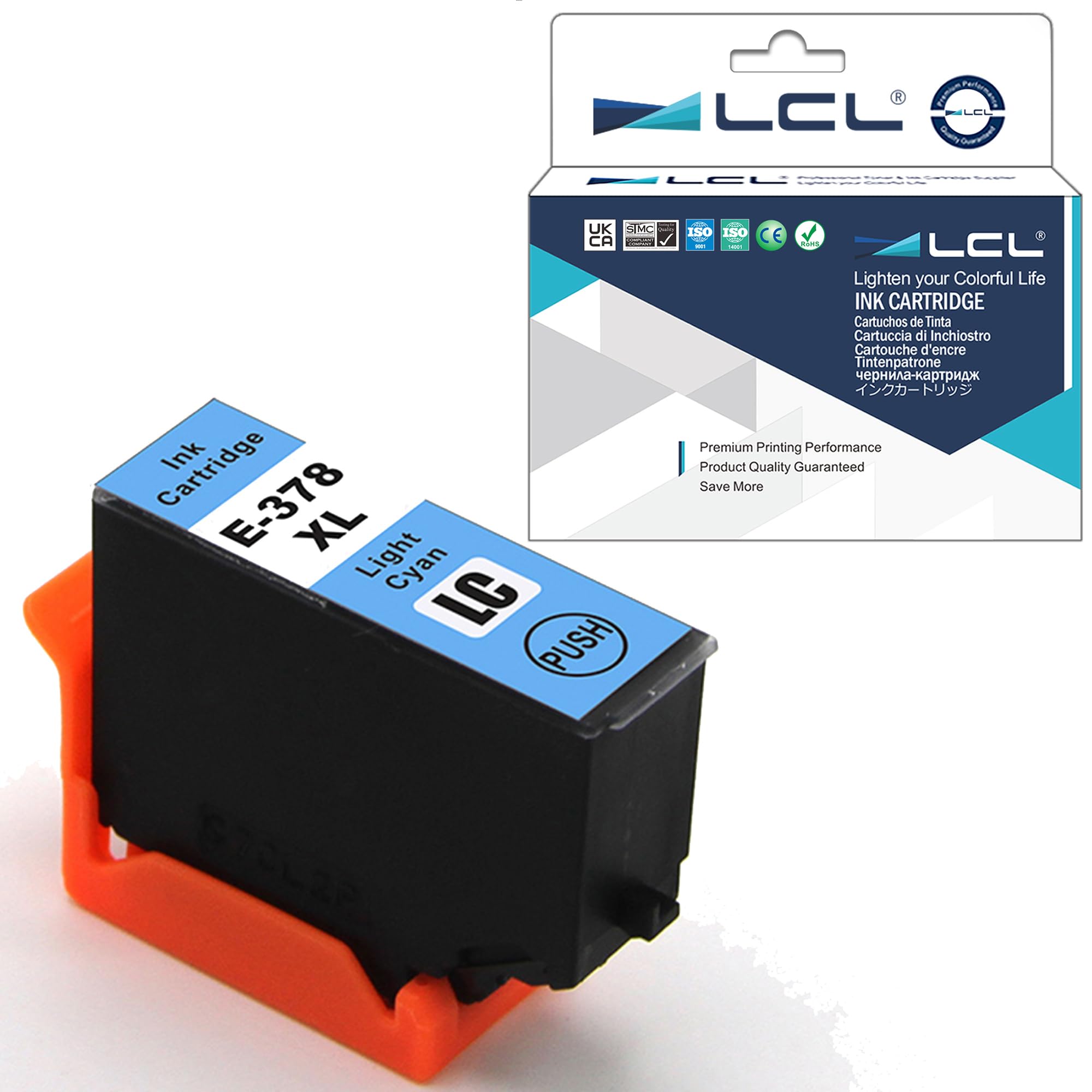 LCL Compatible Ink Cartridge 378XL C13T37954010 (1 PK LIGHT Cyan) Replacement for Epson Expression Photo XP-8500 XP-8505 HD XP-15000 XP-8600 XP-8000 XP-8005