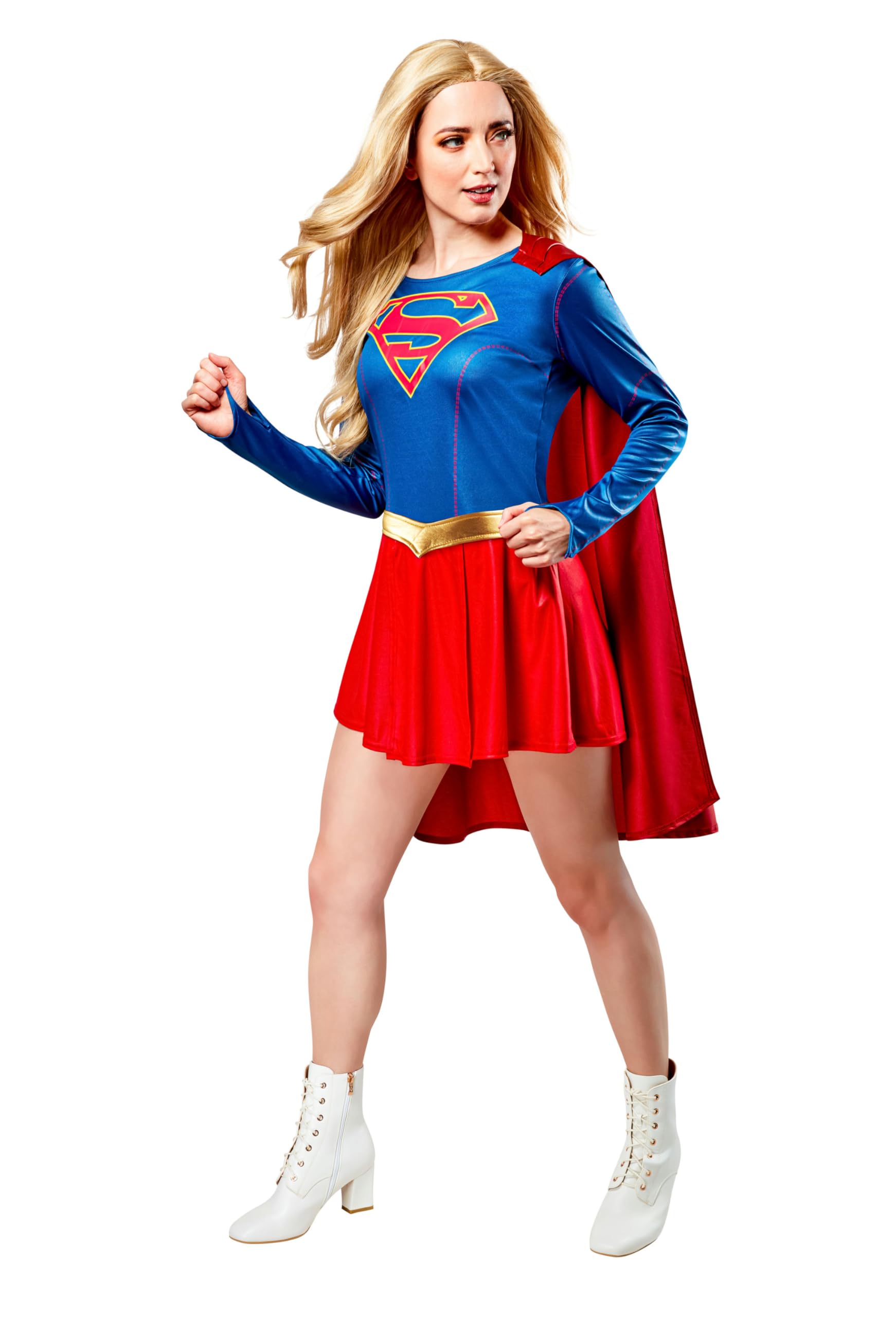 Rubie's Official Supergirl Ladies Fancy Dress Superhero Womens Adults Super Girl Costume Outfit, Red, Large: UK 14-16