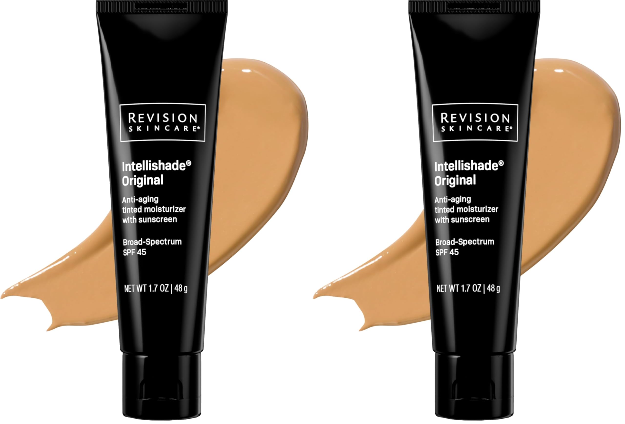 Revision Skincare Intellishade® Original SPF 45, Anti-Aging Tinted for Face,Daily Moisturizer with SPF,Anti-Wrinkle with Peptides & Vitamin C,Hydrating Broad-Spectrum Sunscreen, 1.7 oz, (Pack of 2) Image
