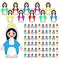 50 Pcs Mini Virgin Mary Figures Religious Tiny Virgin Mary Figurine Rubber Mother Mary Doll to Hide and Seek Church Favors Gi