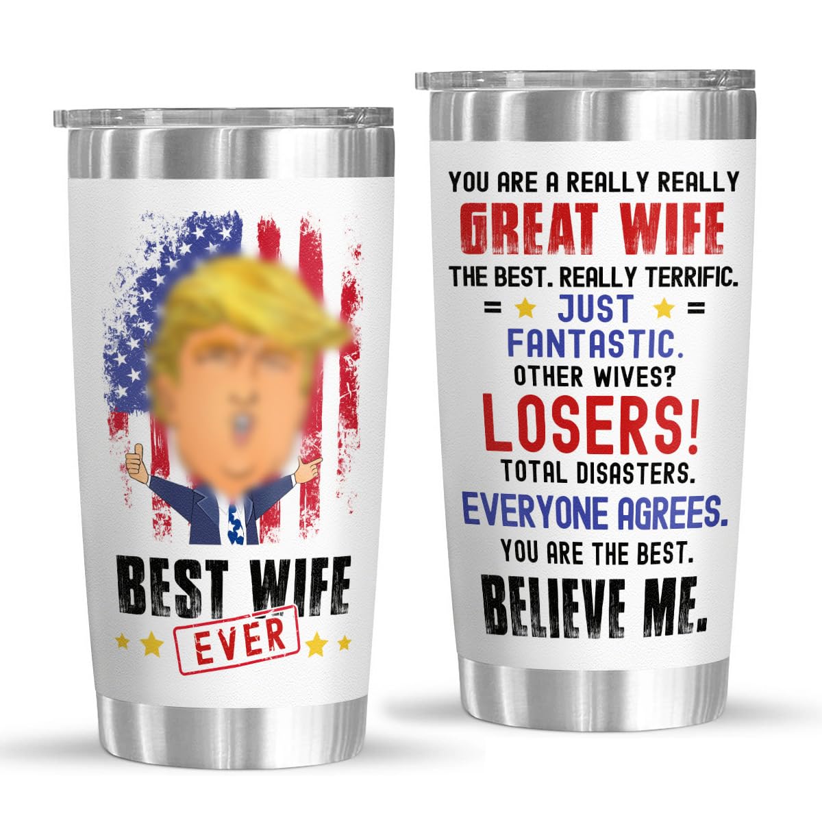 Photo 1 of Gifts for Wife from Husband Hubby Him - Funny 20oz Stainless Steel Wife Tumbler - Anniversary Wedding Gifts for Women, Mothers Day, Christmas, Birthday Gift for Her Wifey Bride