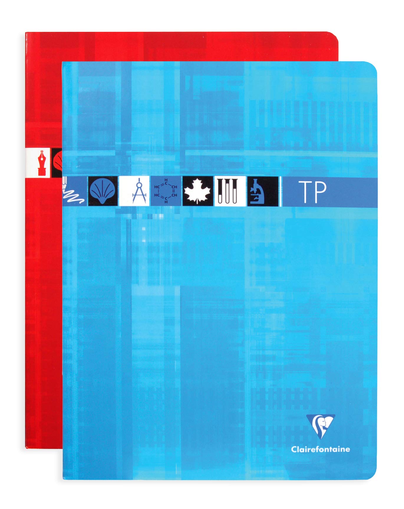 Clairefontaine 3377C A Stapled Practical Work Notebook - 24x32 cm - 64 Pages Seyes Ruled 90 g and Plain White 125 g - Laminated Card Cover - Random Colour