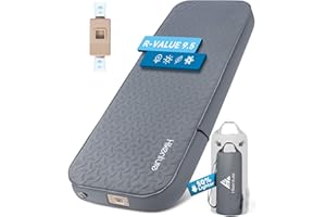 Hikenture 4" Thick Self Inflating Sleeping Pad, Foam & Air Camping Mattress, 9.5 R-Value Insulated Sleeping Mat, Portable All Season Camping Pad for Tent, Car, Cot, Truck